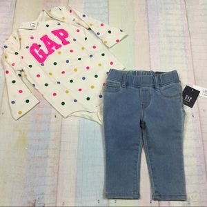 Gap Girls 3 6 12 month shirt & Jeans Outfit